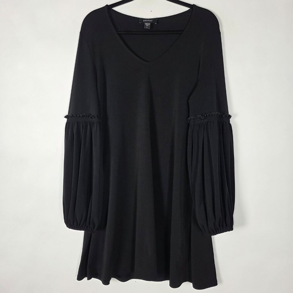 Karen Kane Puff Sleeve Tunic Womens Large Long Sleeve Black Blouse Top